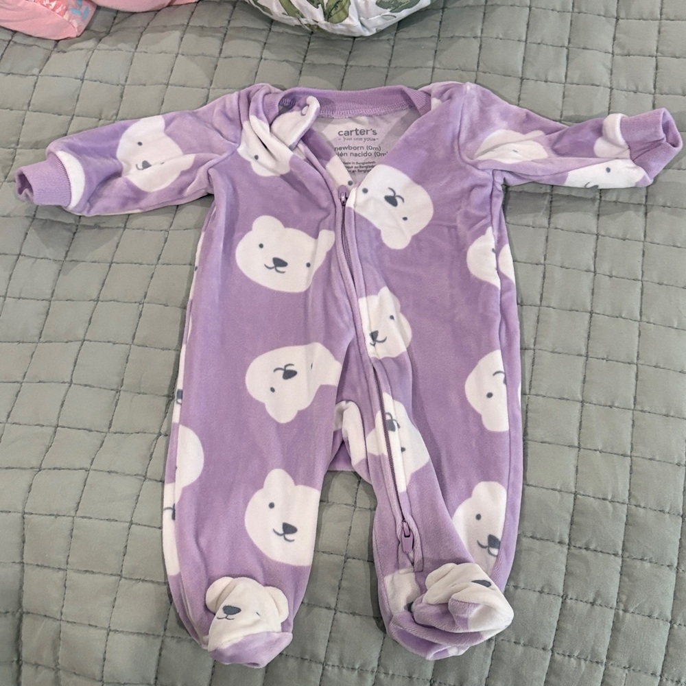 Carter's Super Soft Purple Bear Sleeper, NB